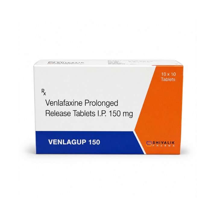 Venlagup 150 Tablets containing Venlafaxine Prolonged Release Tablets I.P. 150mg available through Shivalik Pharma.