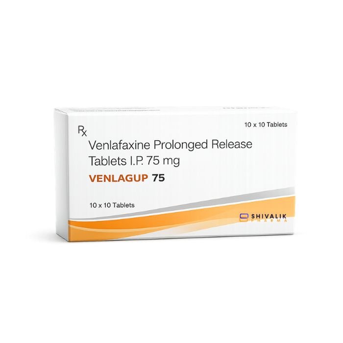 Venlagup 75 Tablets containing Venlafaxine Prolonged Release Tablets I.P. 75mg available through Shivalik Pharma.